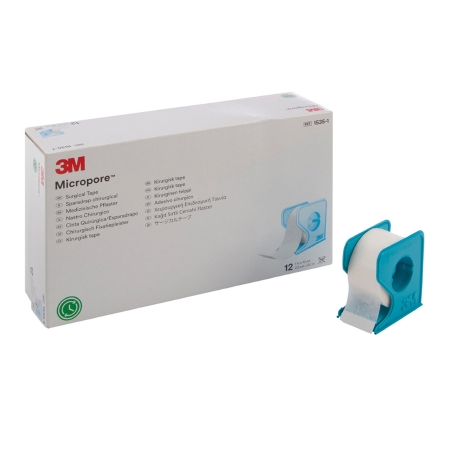 Medical Tape with Dispenser 3M™ Micropore™ Skin Friendly Paper 1 Inch X 10  Yard White NonSterile - CoreMedSupply